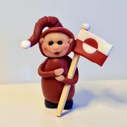 Nisse med Grønlands flag