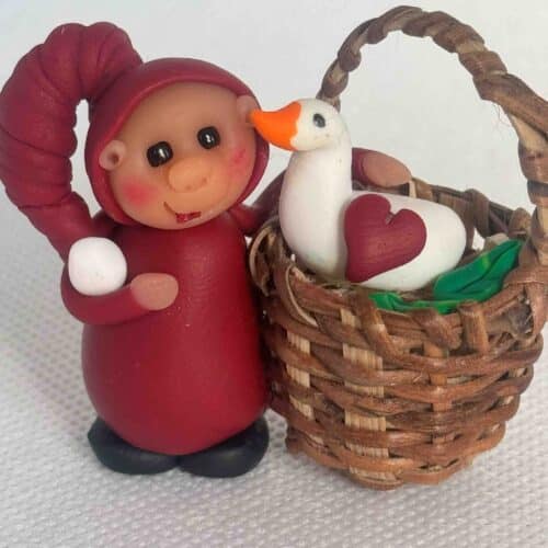 Nisse med gås kurv