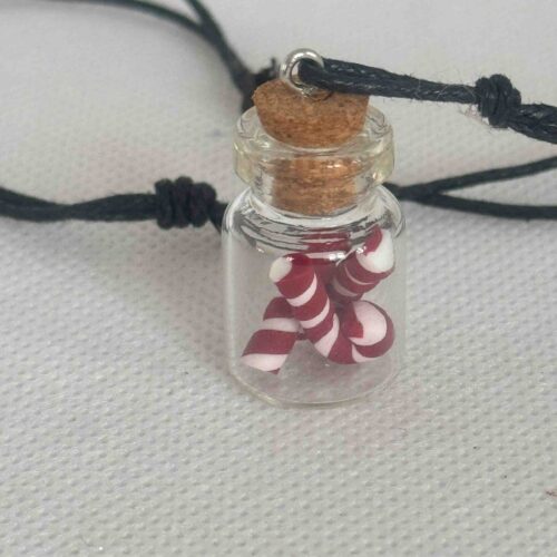 Halskæde med sukkerstok i glas