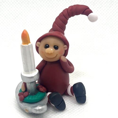 UDSOLGT. Nisse med lys i stage.