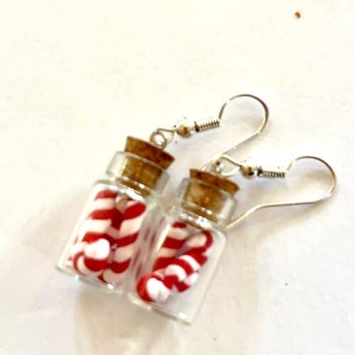 Øreringe med sukkerstok i glas